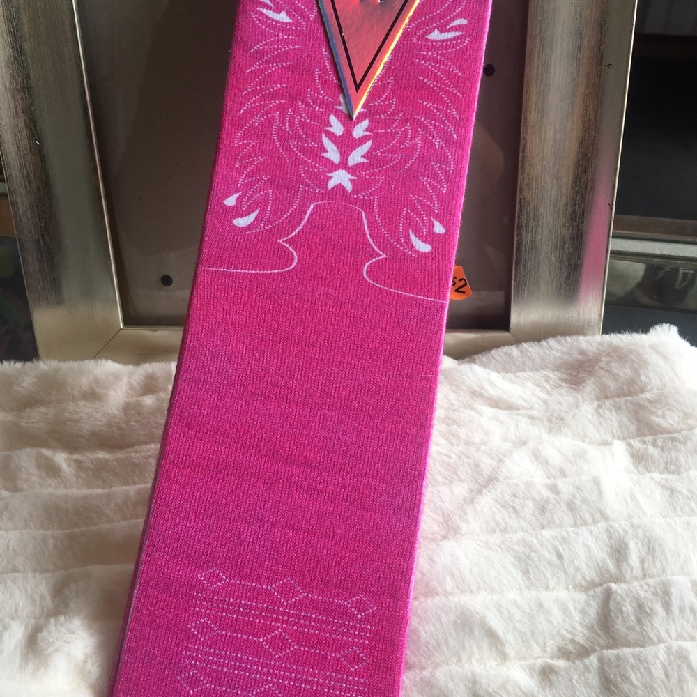 Cowgirl pink and White socks tall